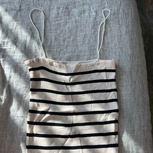 Striped Black and Cream Women's Top